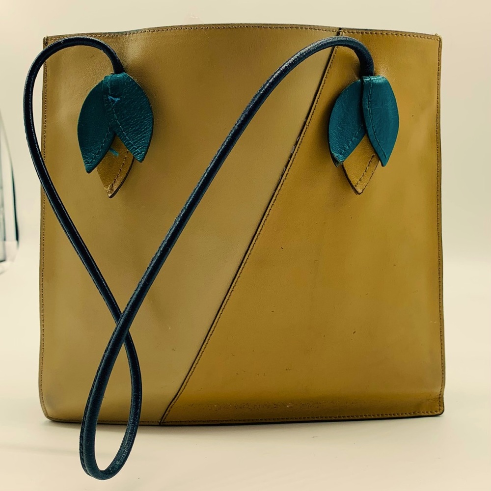 Miu Miu TwoToned Leaf Leather Square Vintage Purse